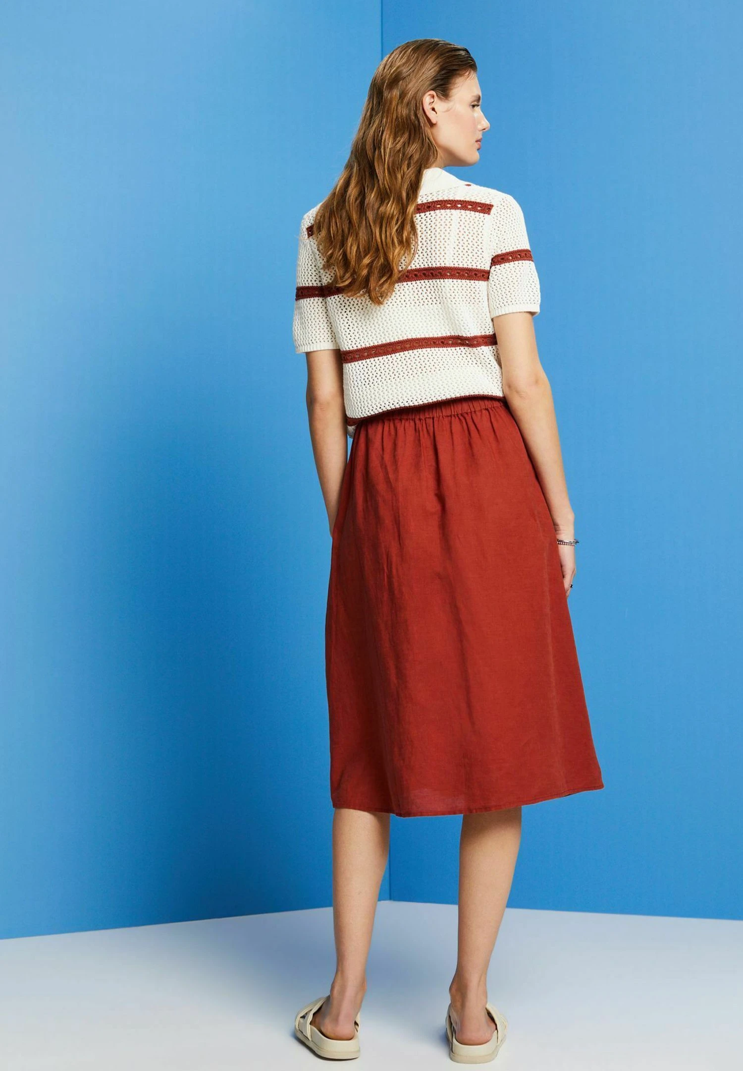 ESPRIT Light- A-Lijn Rok - Terracotta New 5 ESPRIT Light- A-Lijn Rok - Terracotta New - Afbeelding 5