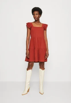 Edc By Esprit Dress - Jerseyjurk - Terracotta