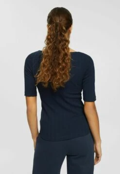 ESPRIT Pointelle - T-Shirt Basic - Navy -Esprit 031d17fccbfb4f63a23fc13c73ca5f2b