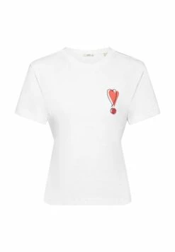 ESPRIT Mit Gesticktem Herzmotiv - T-Shirt Print - White -Esprit 03568a68a2b04f5aa5086a39974f2a6c