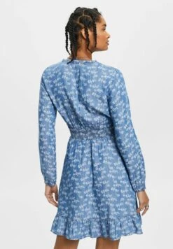 Edc By Esprit Mit Floralem Print - Spijkerjurk - Blue Medium Washed New -Esprit 0377a6e4e8234d5b948c86009037cb61