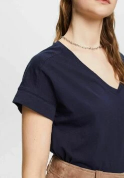 ESPRIT Mit V Ausschnitt - T-Shirt Basic - Navy -Esprit 046fd763330745a7ab56e462d8b81b98