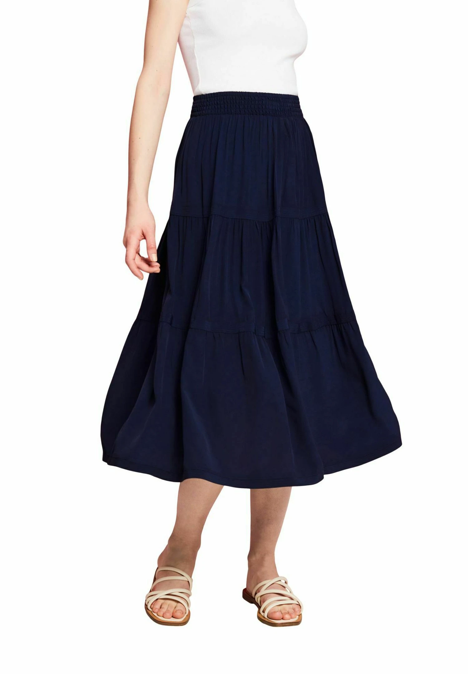 ESPRIT Midi - A-Lijn Rok - Navy 1 ESPRIT Midi - A-Lijn Rok - Navy