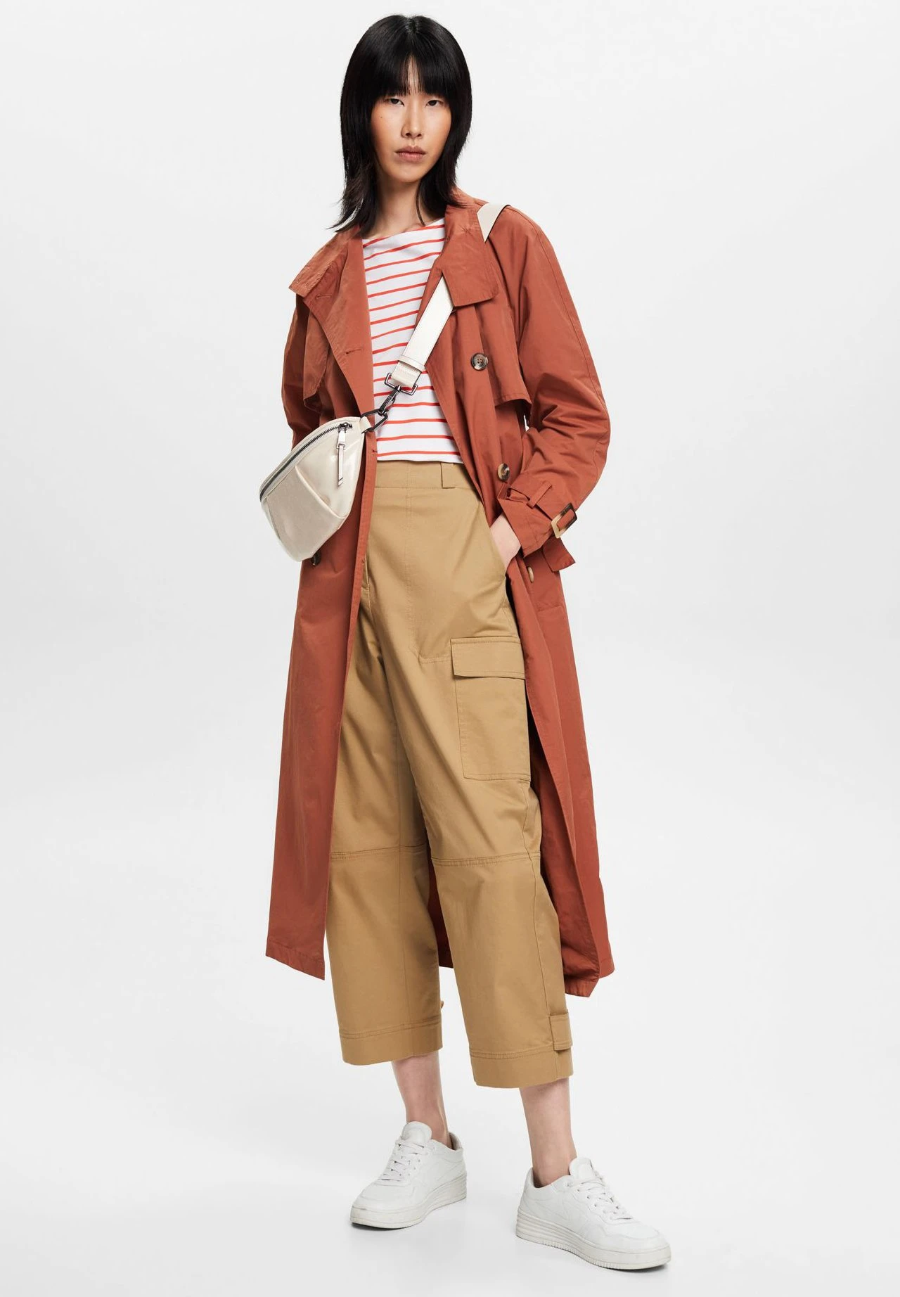 ESPRIT Sslv Stripe - T-Shirt Print - Orange Red 4 ESPRIT Sslv Stripe - T-Shirt Print - Orange Red - Afbeelding 4