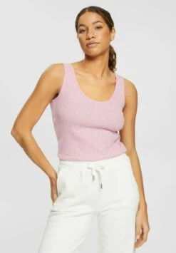 Edc By Esprit Mit Pointelle Muster - Top - Pink Fuchsia