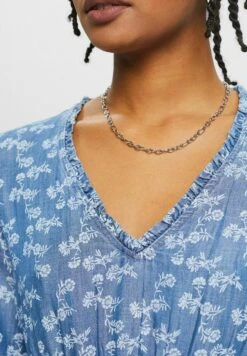 Edc By Esprit Mit Floralem Print - Spijkerjurk - Blue Medium Washed New -Esprit 11d1c0cad9b844abb98d7c3bea4c2925
