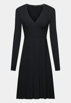 ESPRIT Plissiertes Wickel Mit Langen Ärmeln - Gebreide Jurk - Black -Esprit 1b2410a461a94ded8d125588103628bb