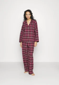 ESPRIT Flannel Check - Pyjama - Bordeaux/Red
