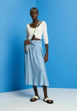 ESPRIT Midi - A-Lijn Rok - Blue Light Washed