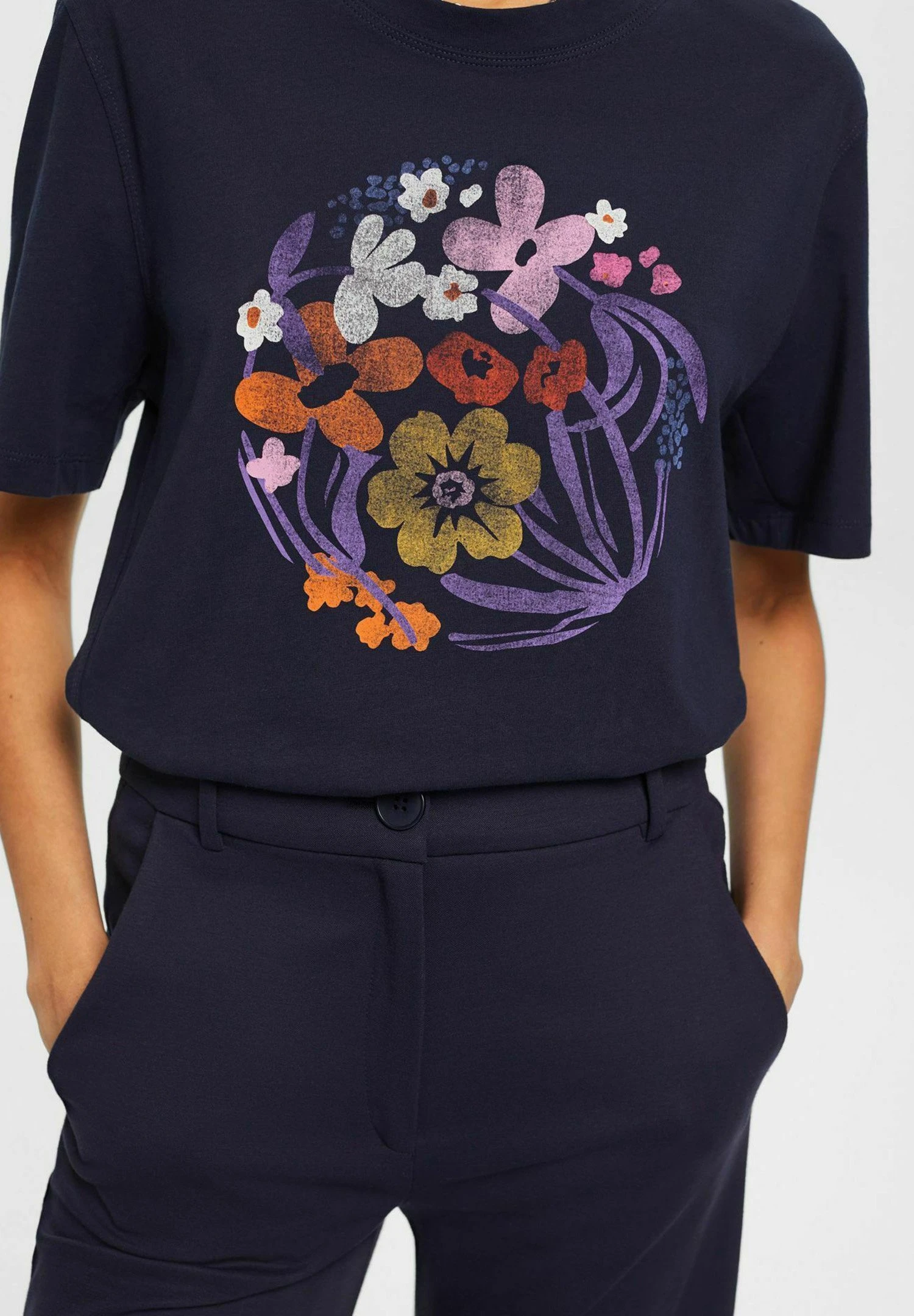 ESPRIT Tee Aw - T-Shirt Print - Navy 4 ESPRIT Tee Aw - T-Shirt Print - Navy - Afbeelding 4