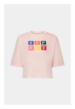 ESPRIT Logo Mit Stickerei - T-Shirt Print - Pastel Pink -Esprit 28a70c8f0504483e863bc171591d3842