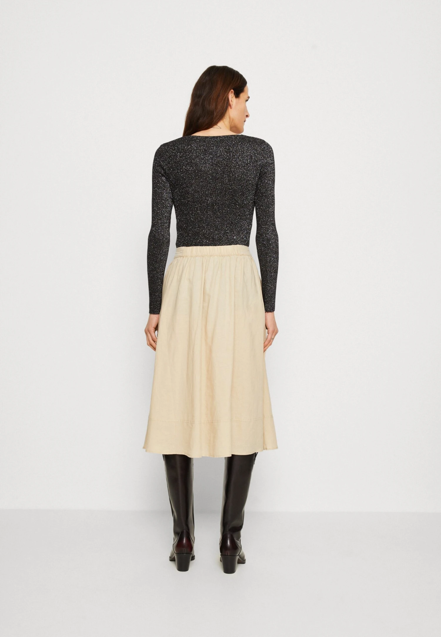 ESPRIT Buttoned Skirt - A-Lijn Rok - Sand 3 ESPRIT Buttoned Skirt - A-Lijn Rok - Sand - Afbeelding 3