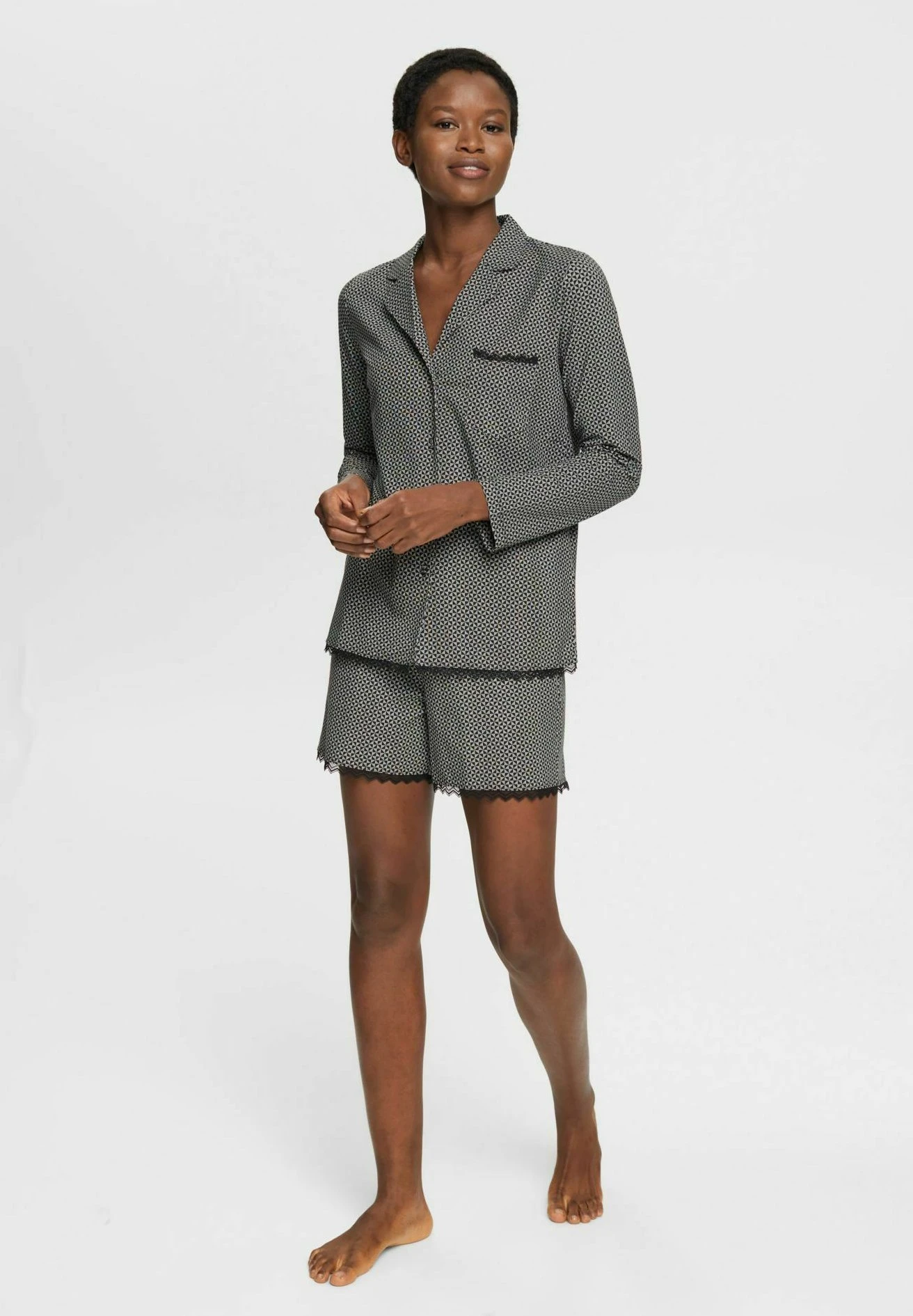 ESPRIT Mit Spitze - Pyjamashirt - Black 2 ESPRIT Mit Spitze - Pyjamashirt - Black - Afbeelding 2