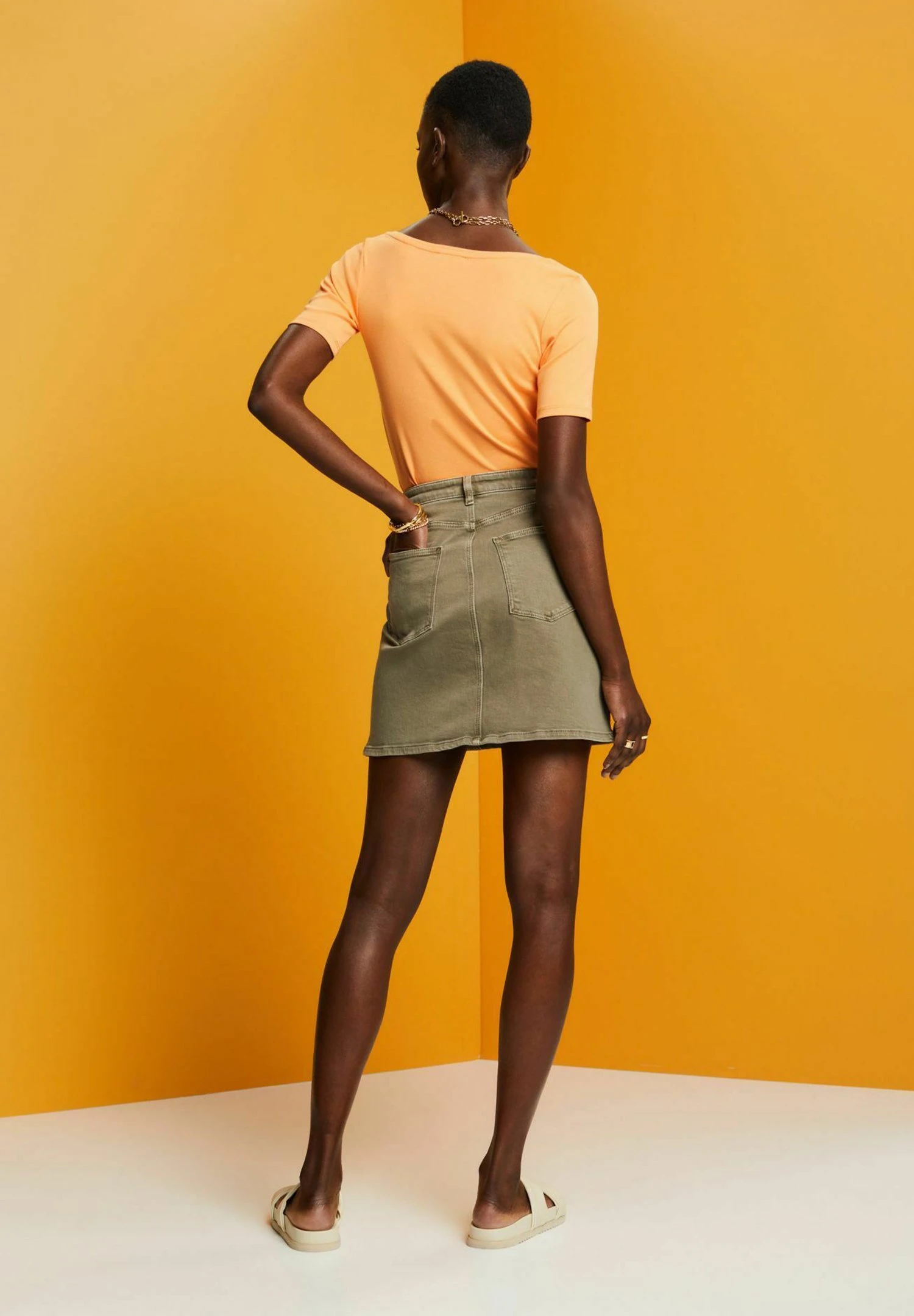 Edc By Esprit Minirok - Khaki Green 6 Edc By Esprit Minirok - Khaki Green - Afbeelding 6