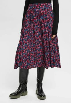 ESPRIT Geraffter Mit Print - Plooirok - Pink