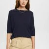 ESPRIT Sus Li Blend Te - T-Shirt Basic - Navy