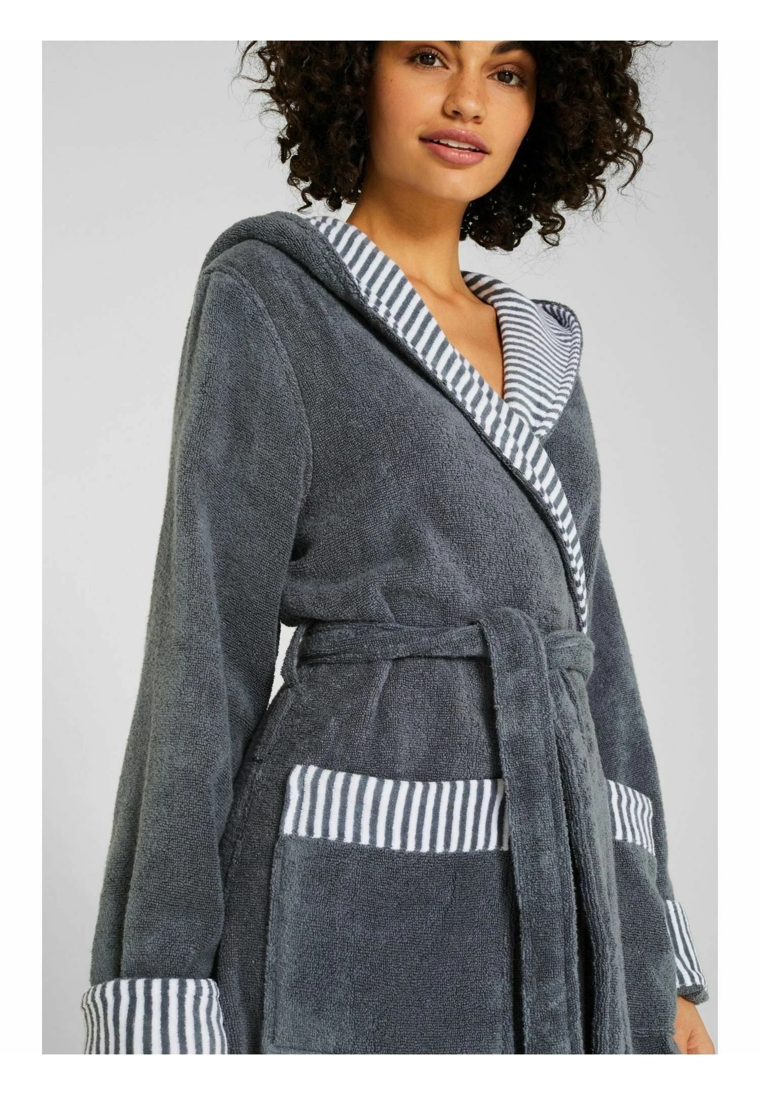 ESPRIT Mit Streifen - Badjas - Grey Steel 5 ESPRIT Mit Streifen - Badjas - Grey Steel - Afbeelding 5