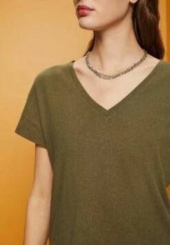Edc By Esprit Mit V Ausschnitt - T-Shirt Basic - Khaki Green -Esprit 4000b1968989485581c81b95005eb1fa