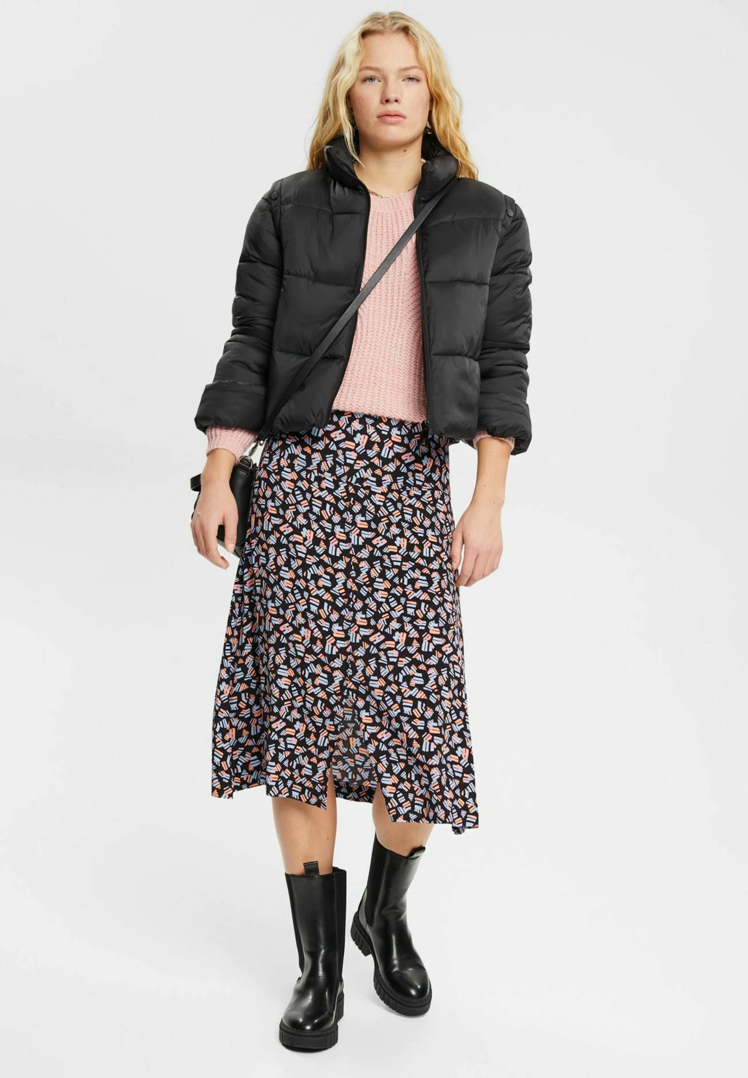 ESPRIT Gemusterter - A-Lijn Rok - New Black 5 ESPRIT Gemusterter - A-Lijn Rok - New Black - Afbeelding 5