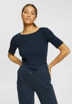 ESPRIT Pointelle - T-Shirt Basic - Navy