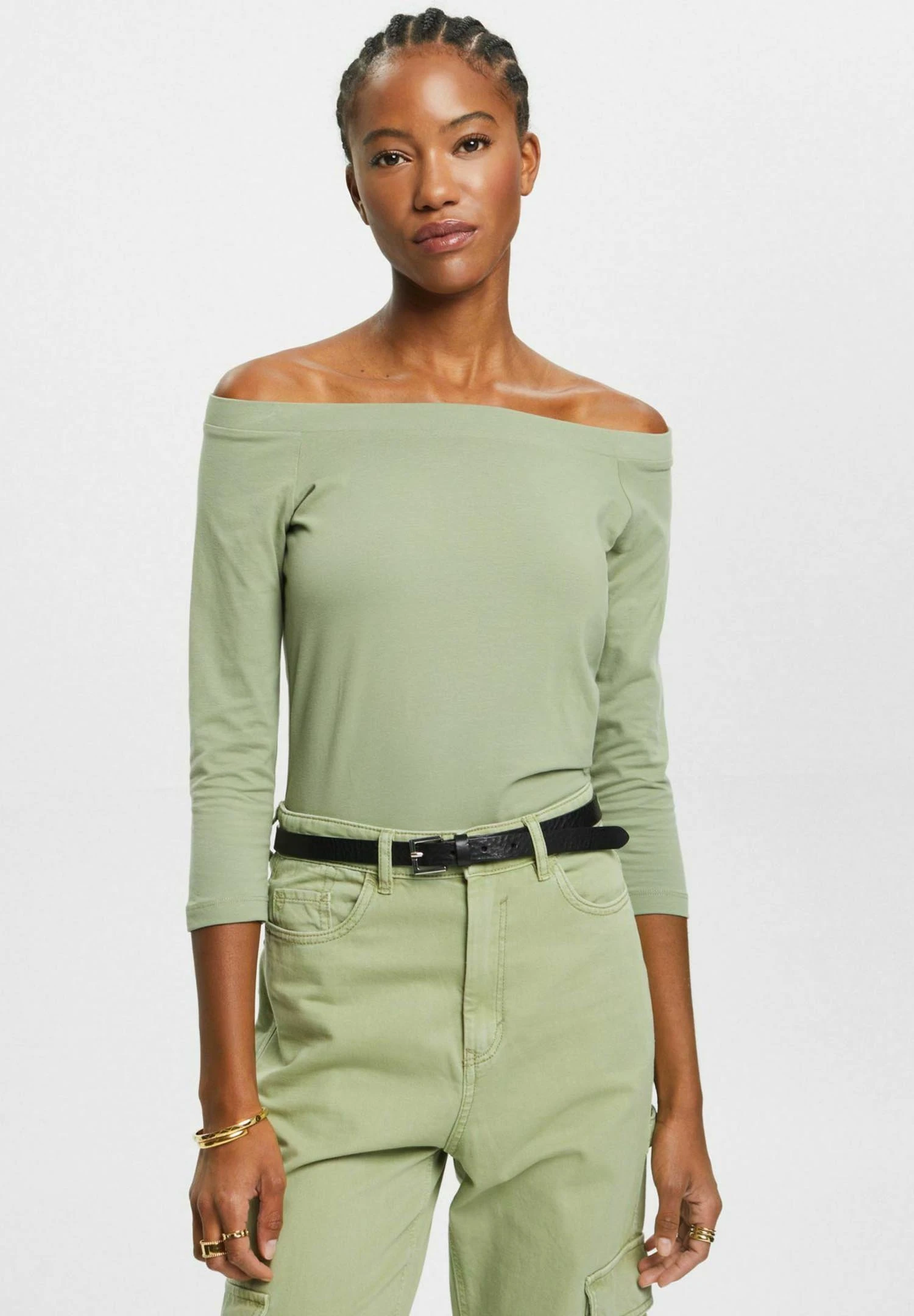 ESPRIT Schulterfreies- Longsleeve - Light Khaki 1 ESPRIT Schulterfreies- Longsleeve - Light Khaki