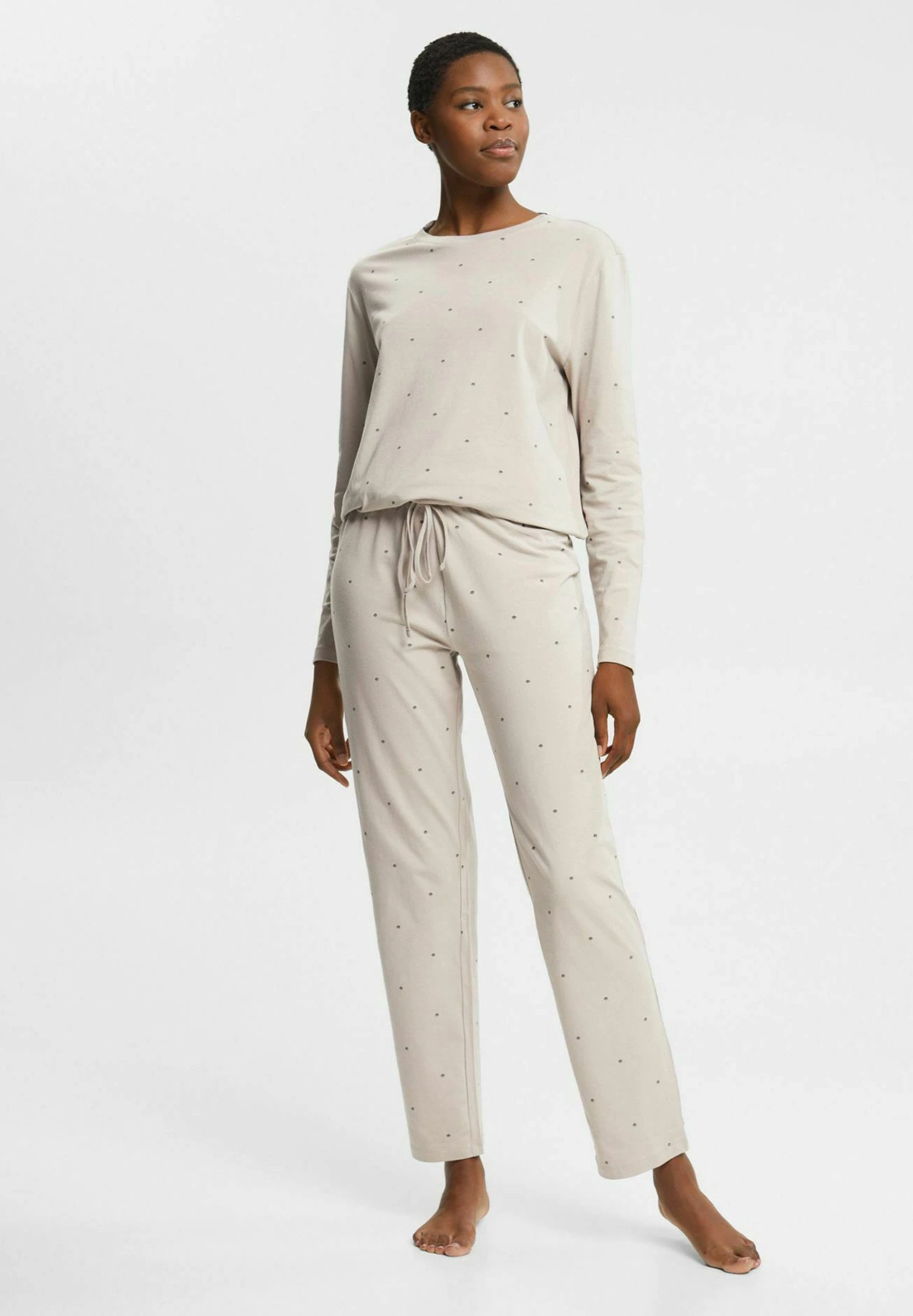 ESPRIT Set Seasonal Print Cocve Pj Allls - Pyjama - Light Taupe 2 ESPRIT Set Seasonal Print Cocve Pj Allls - Pyjama - Light Taupe - Afbeelding 2