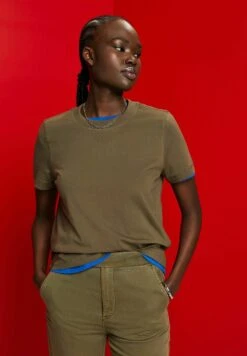 Edc By Esprit T-Shirt Basic - Khaki Green -Esprit 52fa228f099c47d784ccf3147840f106