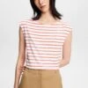 ESPRIT Sslv Stripe - T-Shirt Print - Orange Red