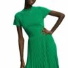ESPRIT Mit Plisseefalten Und Stehkragen - Gebreide Jurk - Emerald Green