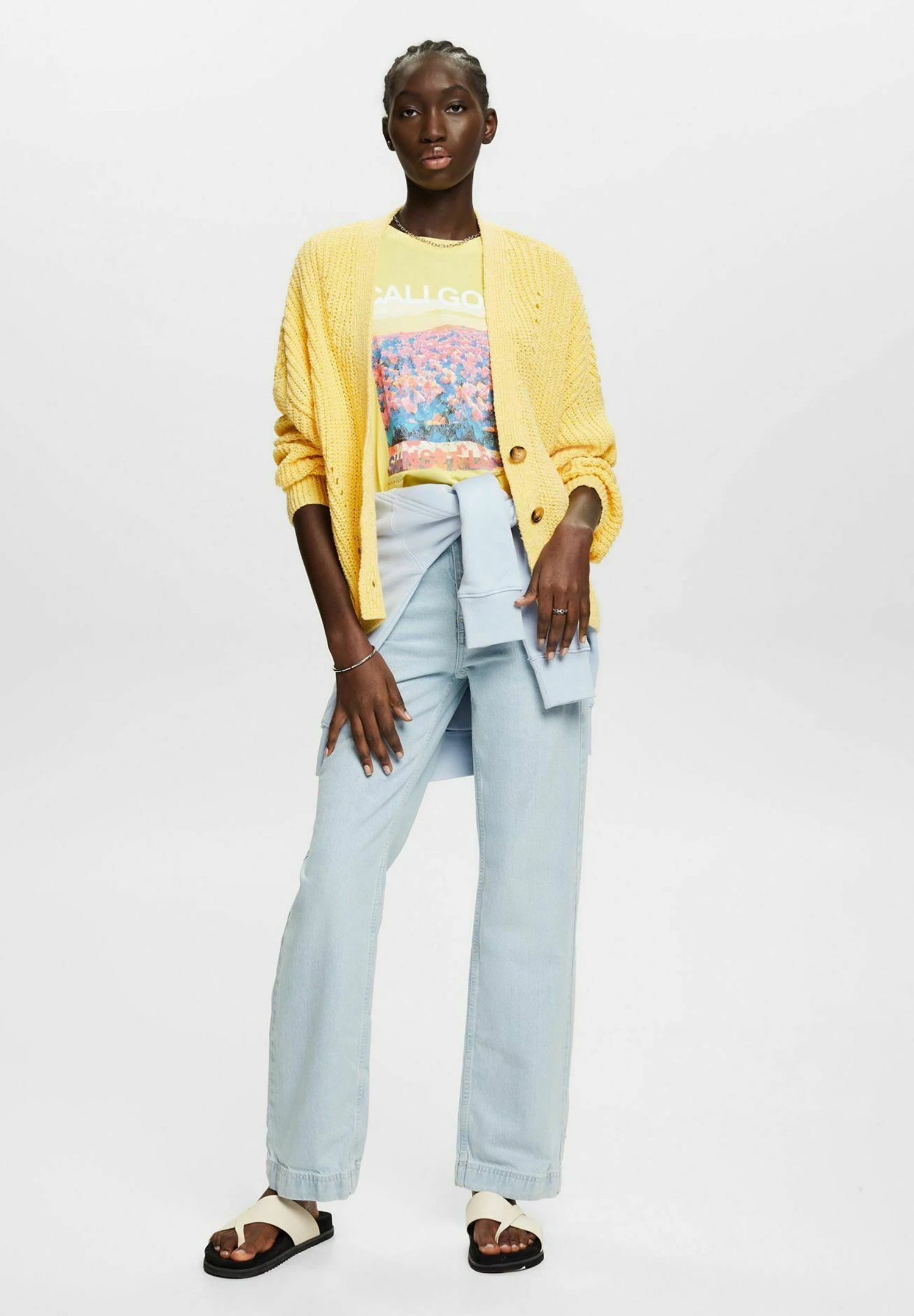 Edc By Esprit Aw Tee - T-Shirt Print - Light Yellow 2 Edc By Esprit Aw Tee - T-Shirt Print - Light Yellow - Afbeelding 2