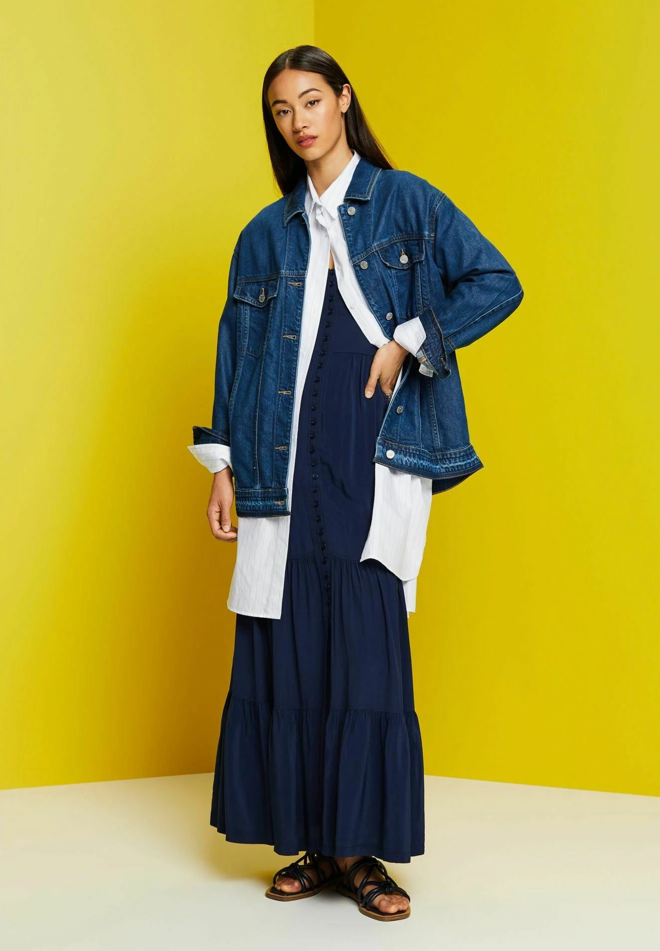 ESPRIT Träger- Maxi-Jurk - Navy 5 ESPRIT Träger- Maxi-Jurk - Navy - Afbeelding 5