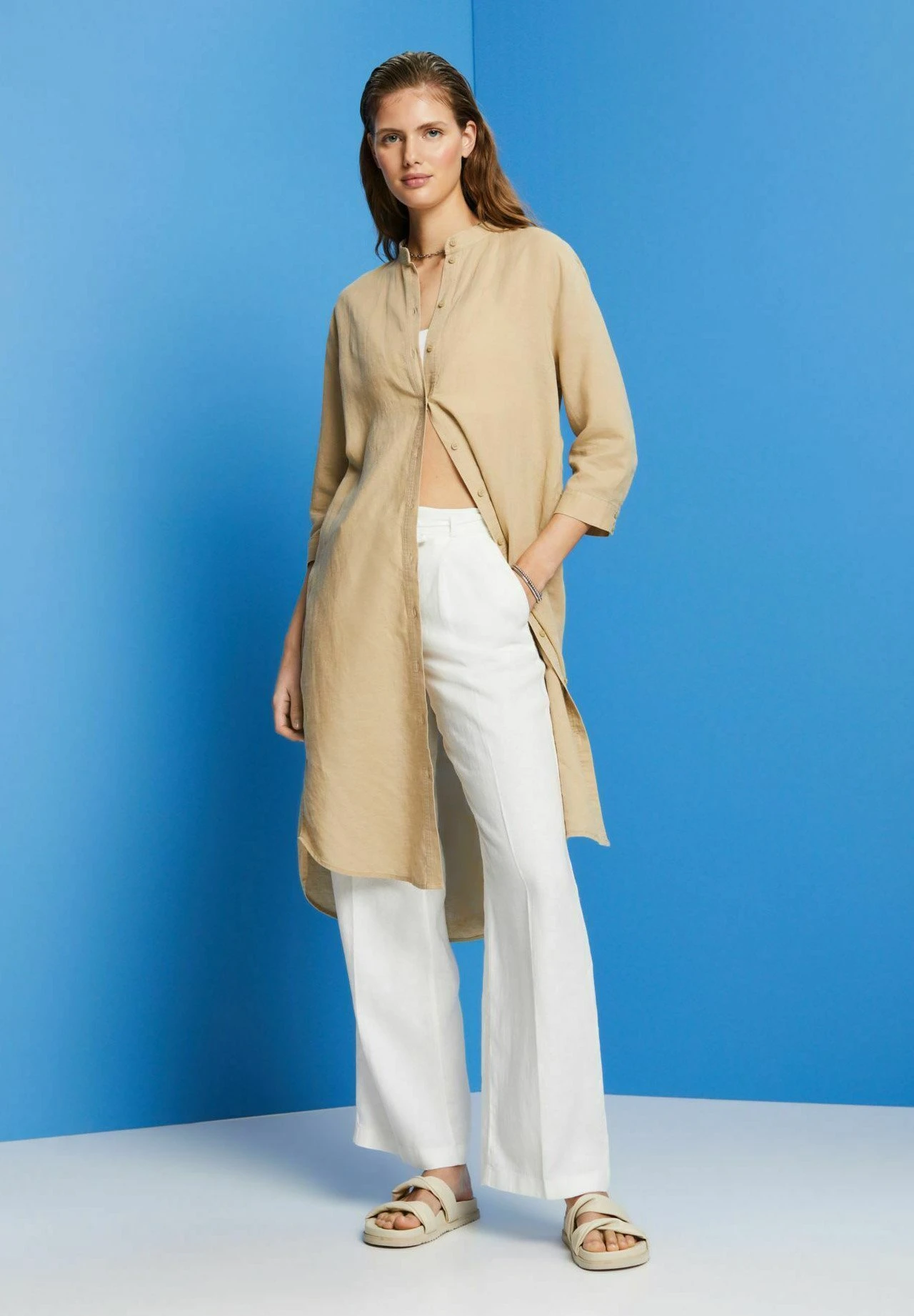 ESPRIT Blousejurk - Sand 3 ESPRIT Blousejurk - Sand - Afbeelding 3