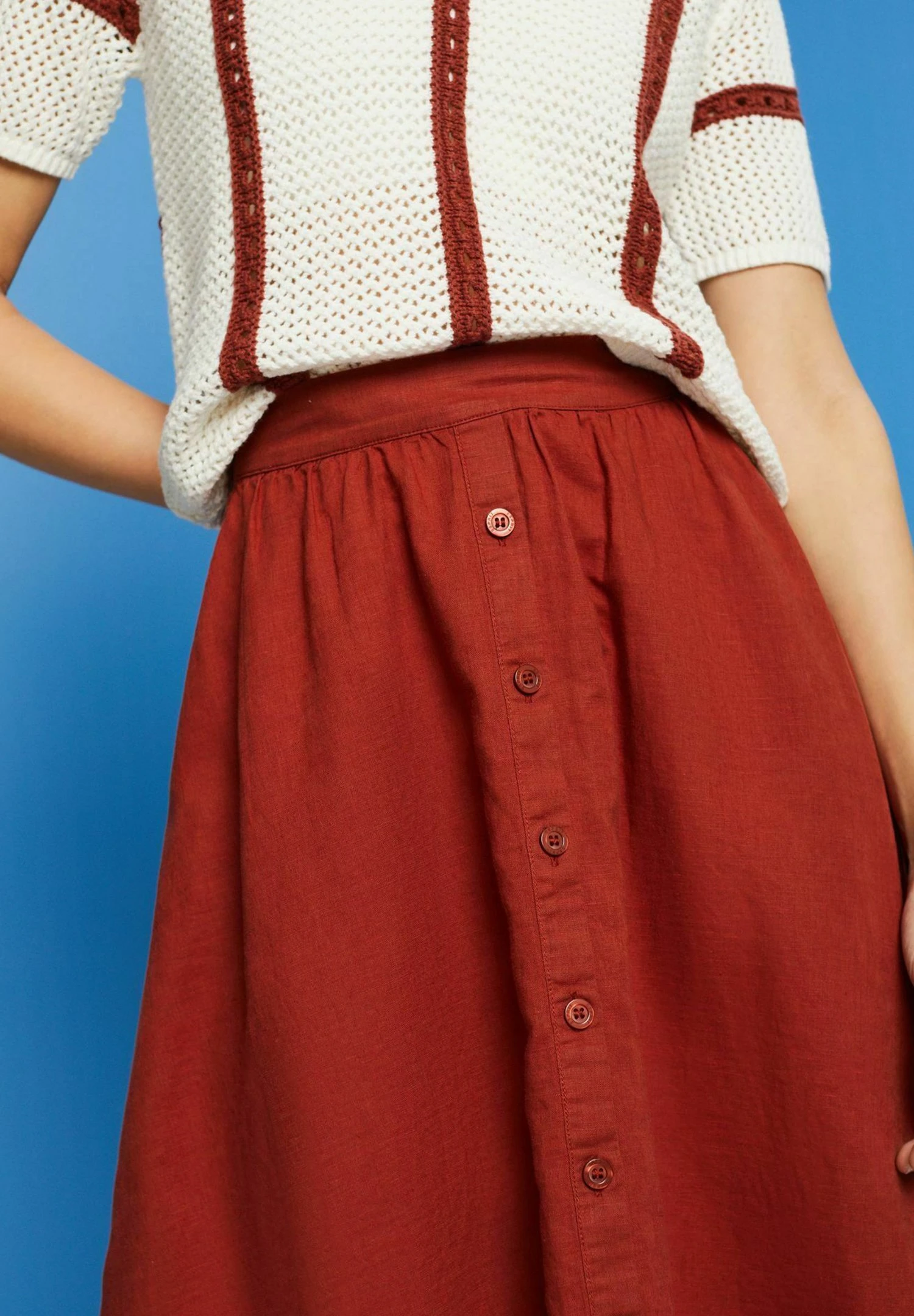 ESPRIT Light- A-Lijn Rok - Terracotta New 6 ESPRIT Light- A-Lijn Rok - Terracotta New - Afbeelding 6