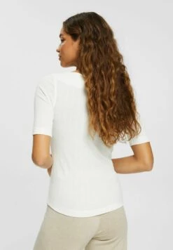 ESPRIT Pointelle - T-Shirt Basic - Off White -Esprit 613bf86b4cb54c0c82641171bf9779e4