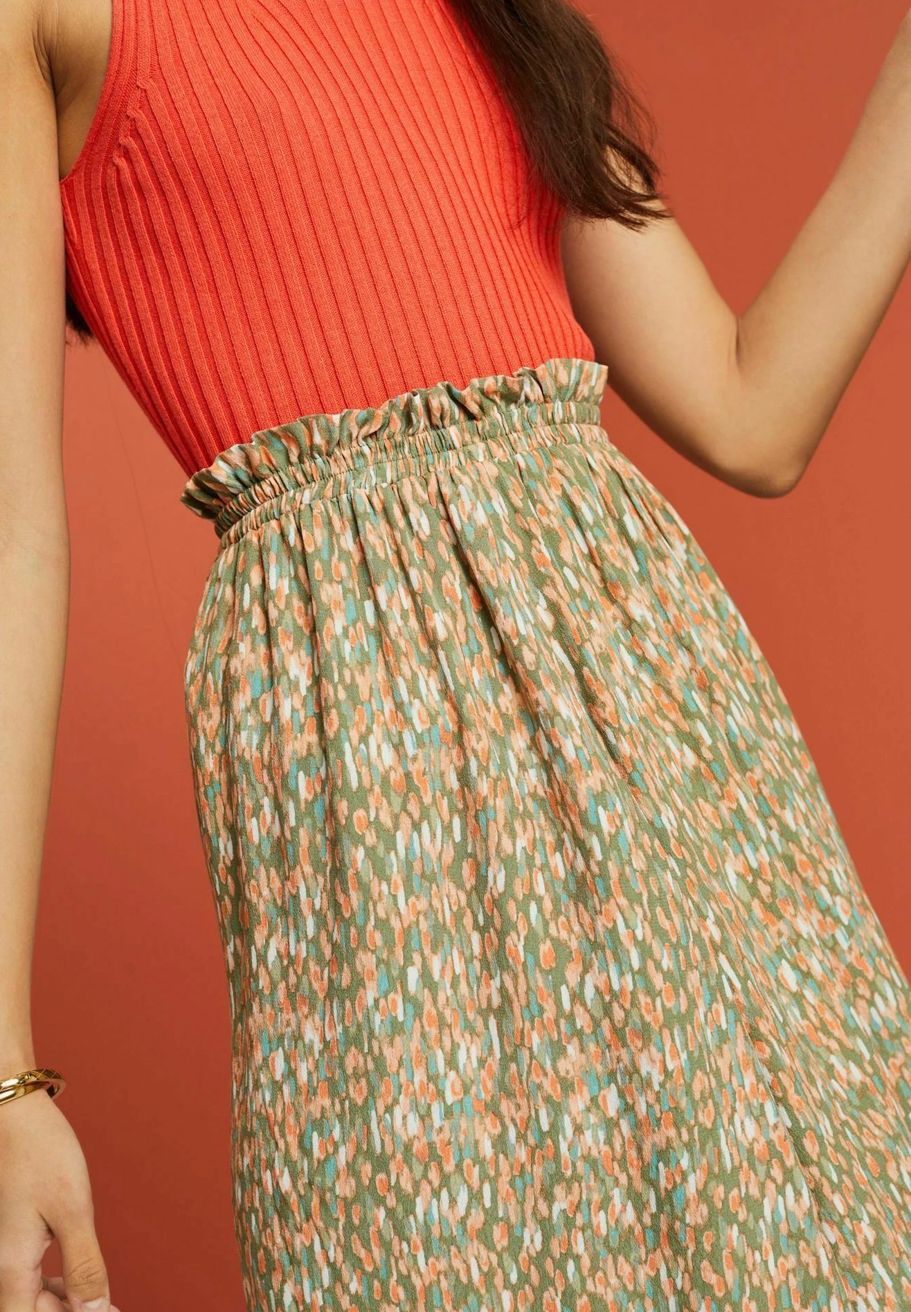 ESPRIT Mit Muster - A-Lijn Rok - Pastel Green 6 ESPRIT Mit Muster - A-Lijn Rok - Pastel Green - Afbeelding 6