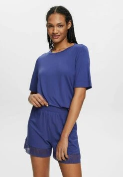 ESPRIT Set Mit Spitzenbesatz - Pyjama - Dark Blue