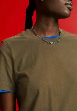 Edc By Esprit T-Shirt Basic - Khaki Green -Esprit 648ea83fbd6d411e8b0b9951e11c07c3