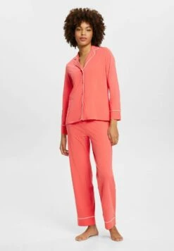ESPRIT Beautiful Basics Long Leg Long Sleeve - Pyjama - Coral