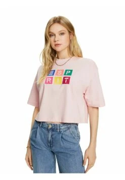 ESPRIT Logo Mit Stickerei - T-Shirt Print - Pastel Pink -Esprit 665a8bce9e70483b83830e761aaeb980
