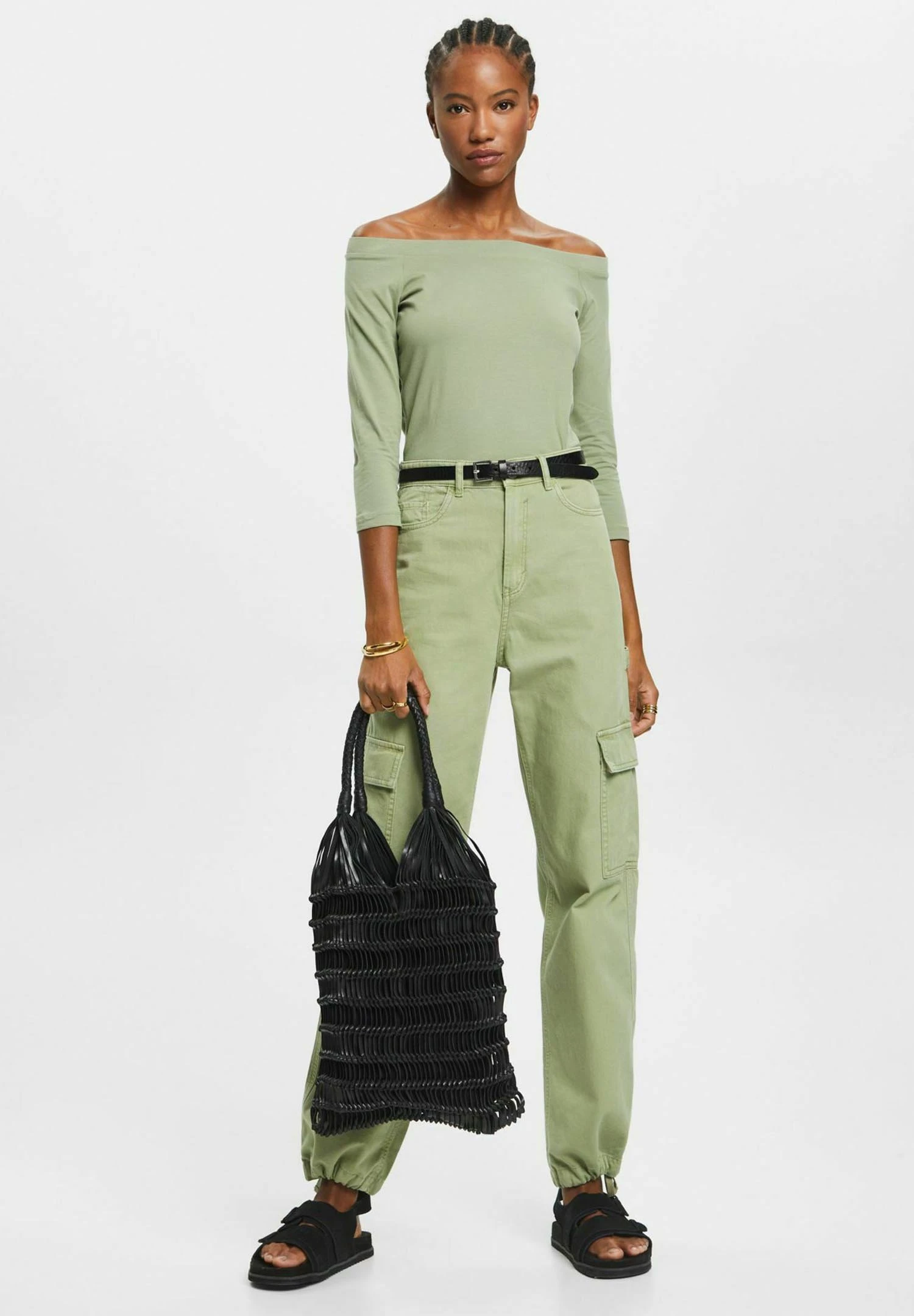 ESPRIT Schulterfreies- Longsleeve - Light Khaki 2 ESPRIT Schulterfreies- Longsleeve - Light Khaki - Afbeelding 2