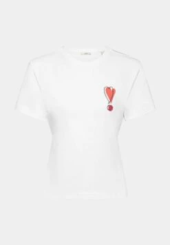 ESPRIT Mit Gesticktem Herzmotiv - T-Shirt Print - White -Esprit 694adbed37634e6e9b504473379114ca