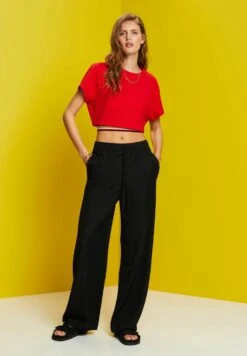ESPRIT Cropped Mit Glitzer Detail - T-Shirt Print - Red -Esprit 70a5d9166f0a4a7da7901dc7f0ebc917