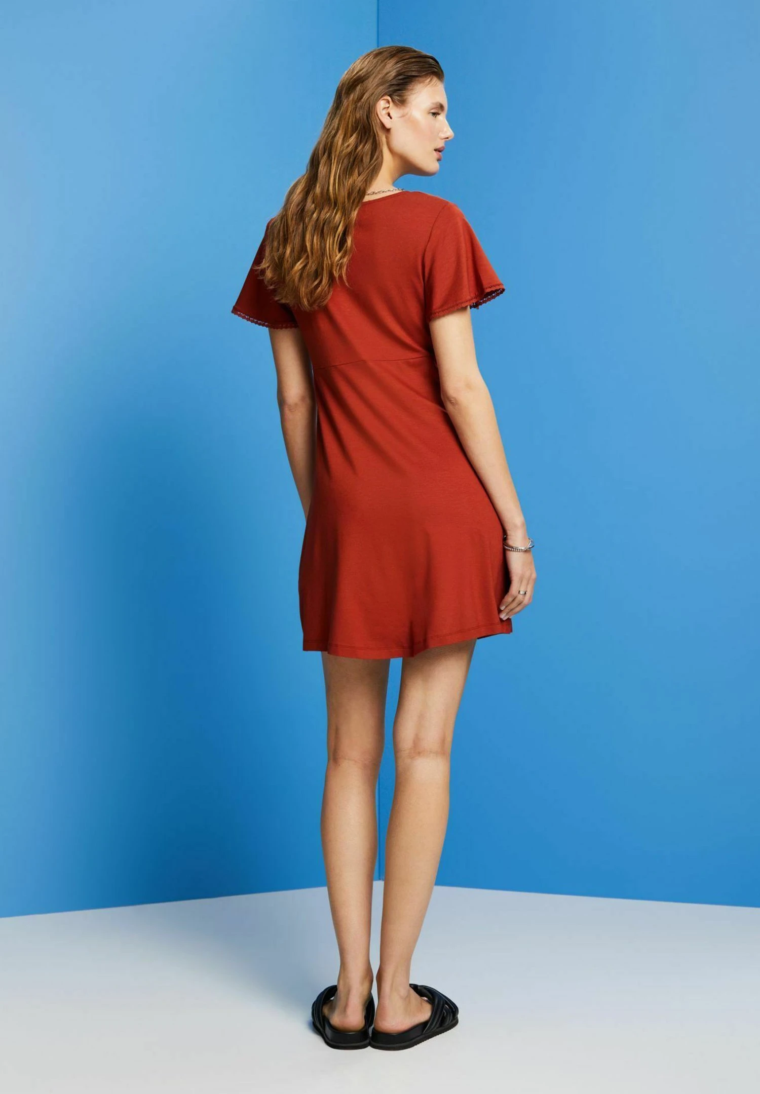 ESPRIT Gebreide Jurk - Terracotta New 3 ESPRIT Gebreide Jurk - Terracotta New - Afbeelding 3