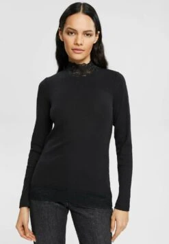 ESPRIT Longsleeve Mit Spitzenkragen - Longsleeve - Black