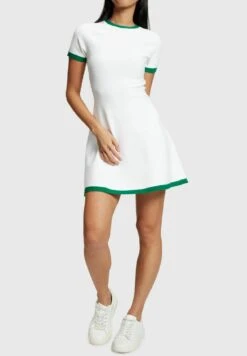 ESPRIT Nahtlos VerarbeitetesMit Rundhalsausschnitt - Gebreide Jurk - White