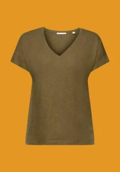 Edc By Esprit Mit V Ausschnitt - T-Shirt Basic - Khaki Green -Esprit 73c940e3775d4c75bb4095f96acbfa62