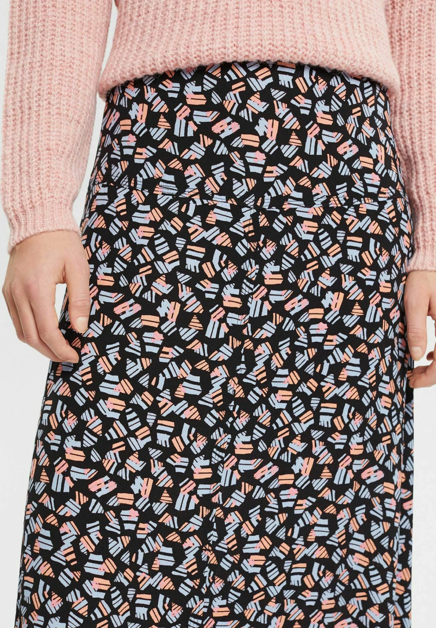 ESPRIT Gemusterter - A-Lijn Rok - New Black 4 ESPRIT Gemusterter - A-Lijn Rok - New Black - Afbeelding 4