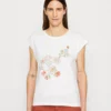 ESPRIT Stitch Detail - T-Shirt Print - White