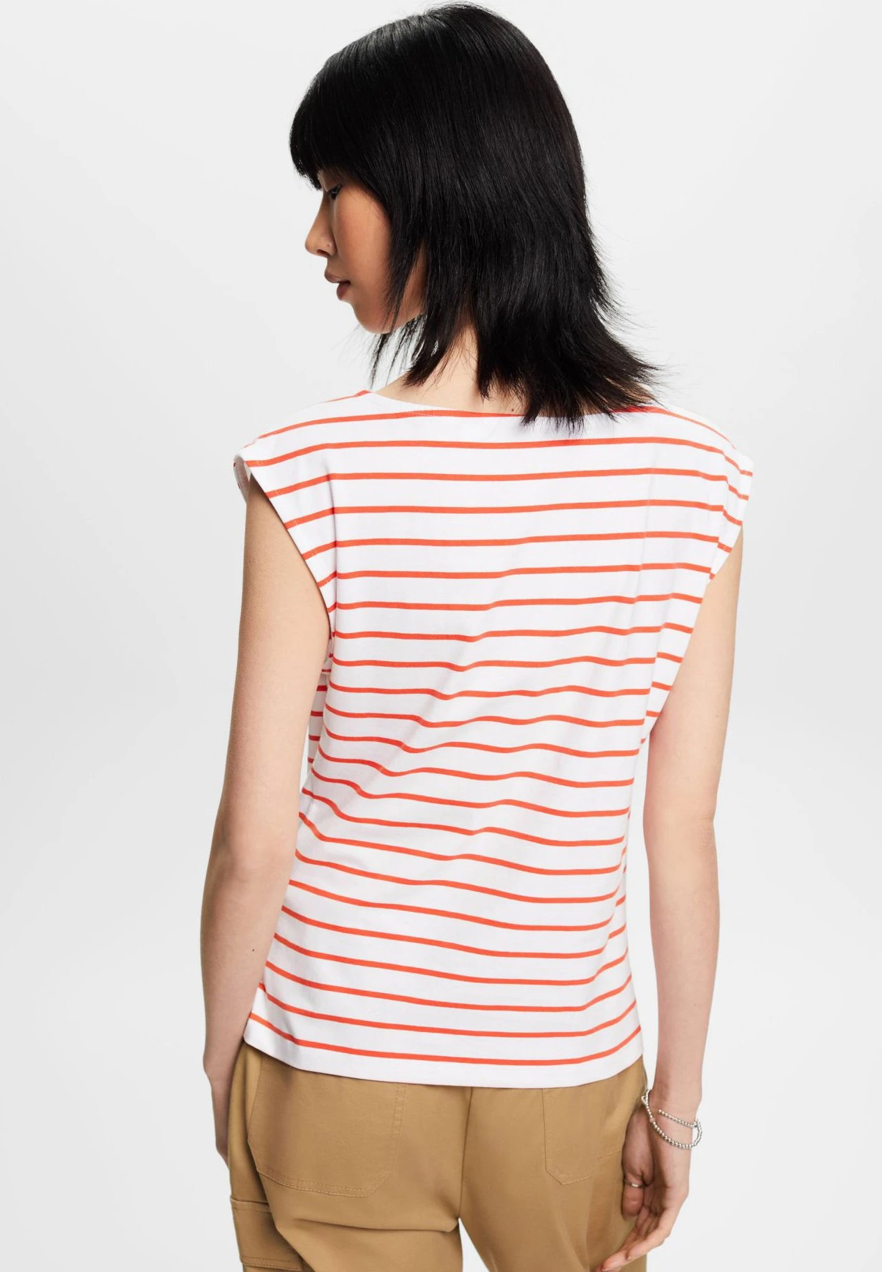 ESPRIT Sslv Stripe - T-Shirt Print - Orange Red 3 ESPRIT Sslv Stripe - T-Shirt Print - Orange Red - Afbeelding 3