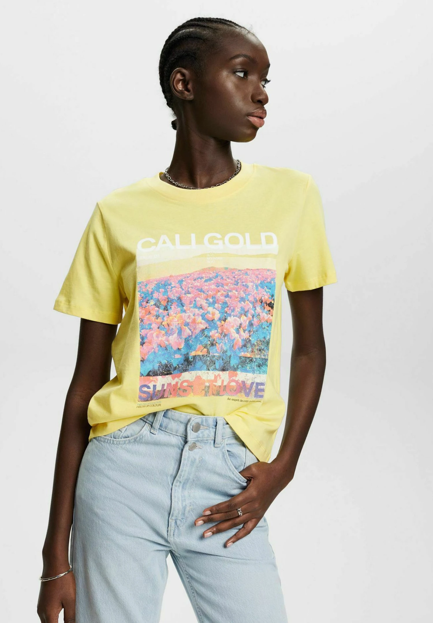 Edc By Esprit Aw Tee - T-Shirt Print - Light Yellow 1 Edc By Esprit Aw Tee - T-Shirt Print - Light Yellow
